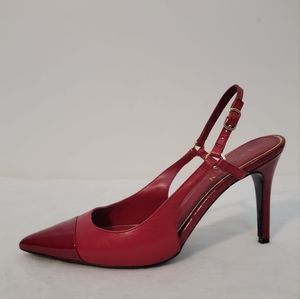 Lauren Ralph Lauren Aaliyah red patent leather slingback pumps